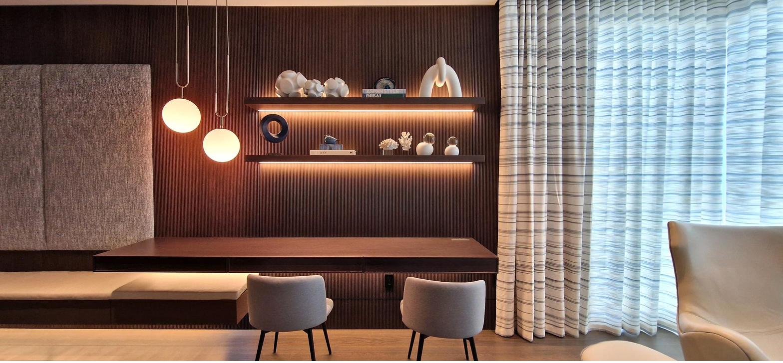 Custom architectural millwork in a media room