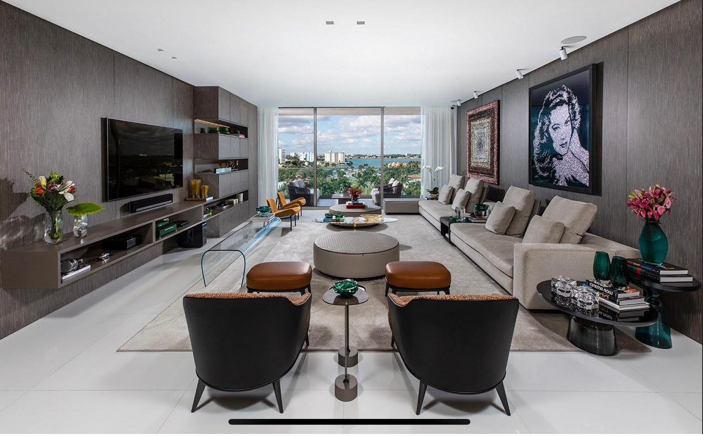 Waterfront living room renovation by Baron Construction & Development Group