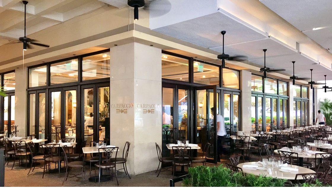 Carpaccio restaurant build-out, outdoor dining terrace